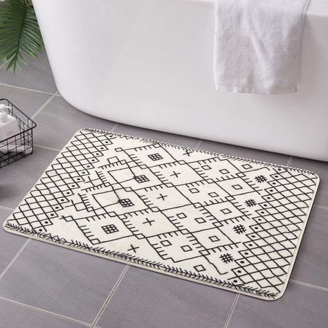 Farmhouse Bath Mat, Boho Bathroom Rug, Boho Bath Mat, Moroccan Bathroom, Bathroom Tub, Bathroom Rugs Bath Mats, Boho Bathroom, Shower Rugs, Bath Mat Rug