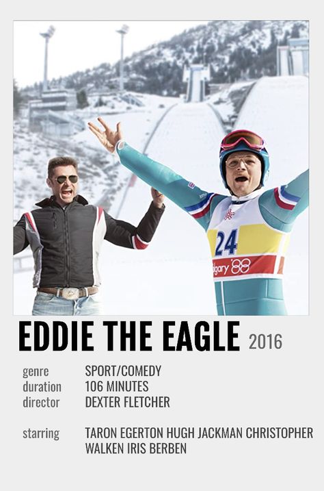 Eddie The Eagle Movie, The Eagle Movie, Rocketman Movie, Eddie The Eagle, Matthew Vaughn, Iconic Movie Posters, Movie Card, Best Movie Posters, Christopher Walken