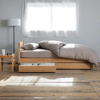 Japanese Furniture | Home Décor | MUJI USA Muji Bed, Japandi Farmhouse, Plywood Bed, Organize My House, Bedroom Decor Teenage, Couple Bedroom Decor, Wooden Bed With Storage, Women Bedroom Decor, Wall Decor Bedroom Ideas