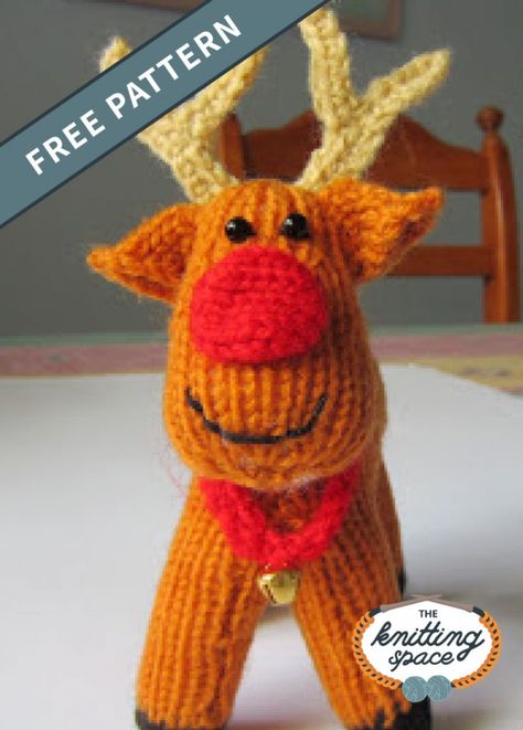 Introduce Rex the Reindeer to the whole family by crafting this adorable knitted reindeer Christmas tree ornament. This pattern comes with a free tutorial on Mattress Stitch.| Discover over 3,500 free knitting patterns at theknittingspace.com #knitpatternsfree #christmasknittingpatterns #christmasknits #christmascrafts #christmaseasthetic #christmasideas #DIY Knit Christmas Ornaments, Knitted Christmas Decorations, Christmas Knitting Patterns Free, Easy Knitting Patterns Free, Free Christmas Gifts, Knitted Toys Free Patterns, Animal Knitting Patterns, Knitting Patterns Toys, Christmas Knitting Patterns