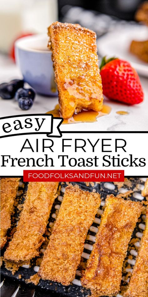 Frozen French Toast Sticks, Frozen French Toast, Air Fryer Christmas, Air Fryer French Toast Sticks, Airfryer Food, Air Fryer French Toast, Homemade French Toast, Delicious French Toast, The Best Air Fryer