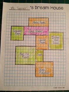 An image I discovered while doing research for the Geometry Dream House Project. Real Life Math, Math Coach, Area And Perimeter, Math Measurement, Fourth Grade Math, Math Instruction, 3rd Grade Classroom, Math Projects, Third Grade Math