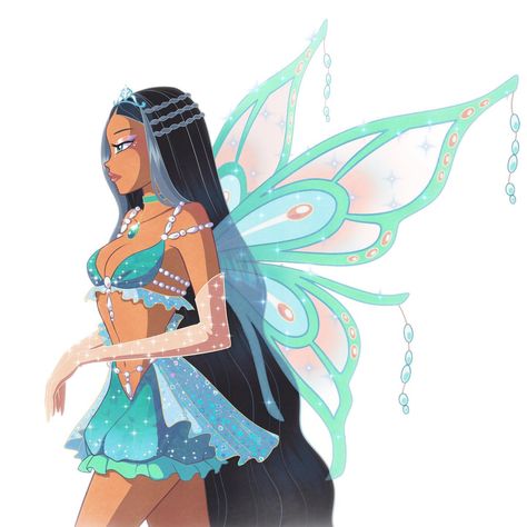 commission for @sailormvgcv 🫧 decided to post this commission while you guys wait for new content. hopefully coming soon! #winxclub… | Instagram Winx Outfits, Angels Friends, Magical Characters, Pretty Fairy, Fairy Things, Fantasy Village, Rave Fits, Oc Character, Types Of Fairies