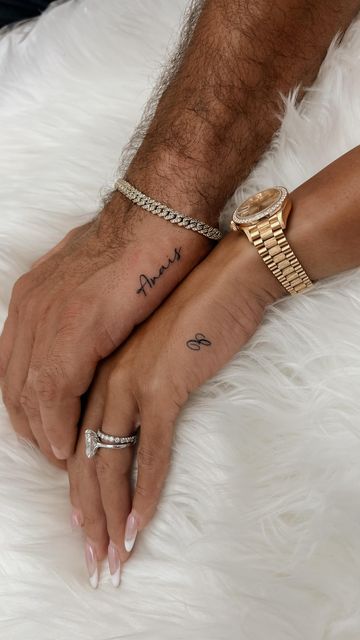 Christina Nguyen 🖊️ Arizona Fineline & Tiny Tattoo Artist on Instagram: "Matching tattoo with your significant other ❤️   #matchingtattoo #matchingtattoos #hisandhers #tattooshop #smalltattoos #arizonatattoo #finelinetattoo #tattooartist #femaletattooartist his and hers tattoos, matching tattoos, matching tattoo ideas" Classy Matching Tattoos Couple, Husbands Initials Tattoo On Ring Finger, Wedding Hand Tattoos, Newly Wed Tattoo Ideas, Husband Signature Tattoo, Husband Initial Tattoos For Women, Tiny Couples Tattoos, Wife Tattoo For Husband, Matching Finger Tattoos Couples