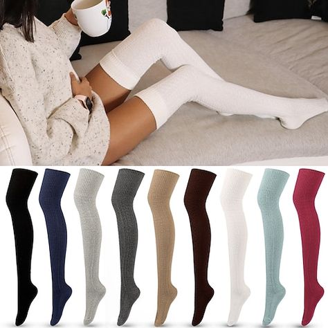 Stockings For Men, Thigh High Tube Socks, Ceo Girl, Tricotin Long, Plus Size Thigh, Knee Length Socks, Striped Thigh High Socks, Stockings For Women, Thigh High Tights