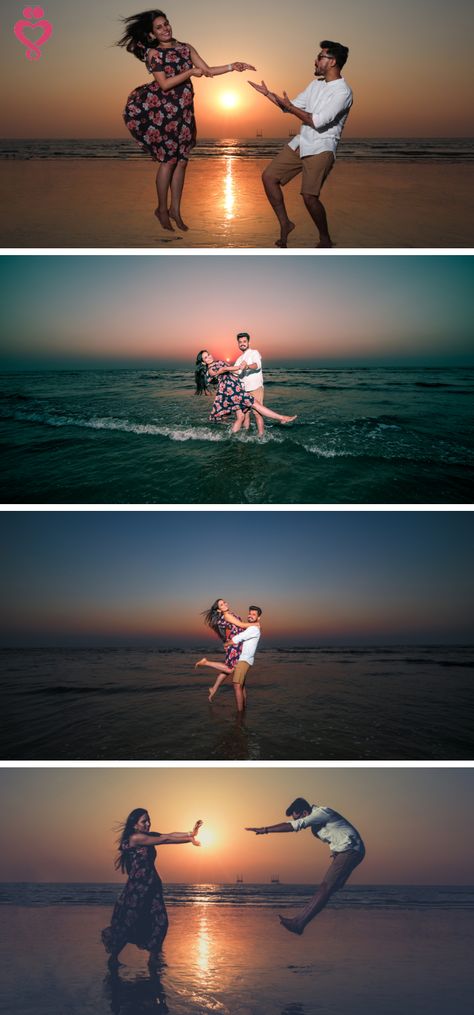 Beach Couple Shoot Romantic, Creative Prewedding Photography, Pre Wedding Beach Photoshoot, Photo Poses For Couples Romantic, Creative Pre Wedding Photoshoot Ideas, Funny Pre Wedding Photoshoot, Prewedding Outfit Ideas, Outdoor Couple Photoshoot, Beach Couple Pictures