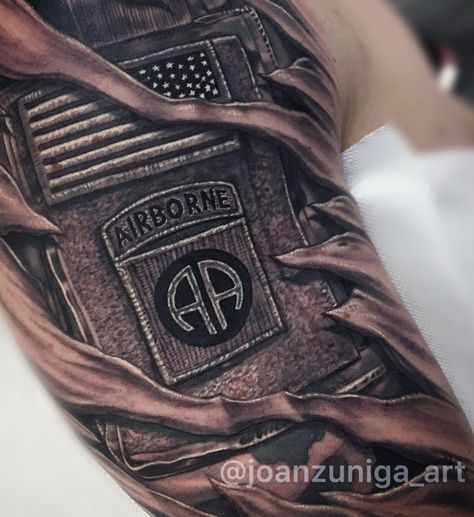 Portfolio | Joan Zuniga Tattoo Female Veteran Tattoo, 101st Airborne Tattoo, Infantry Tattoos, Airborne Tattoos, Mens Full Sleeve Tattoo, Nc Tattoo, Military Tattoo, Army Tattoos, Biker Tattoos