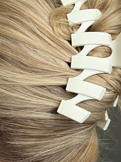 Wavy hair claw in white. Hair Tie Accessories, Claw Clips, Hair Claws & Clips, Tie Accessories, Claw Clip, Hair Tie, Hair Claw, Dream Wardrobe, Wavy Hair