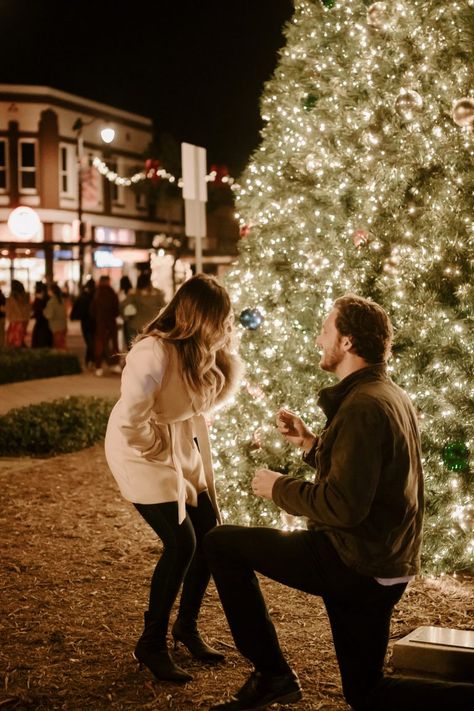 Christmas Lights Engagement, Winter Wonderland Proposal, Christmas Lights Proposal, Christmas Light Proposal, Christmas Proposal Ideas Engagement, Boho Proposal Ideas, Tree Farm Proposal, Christmas Proposal Ideas, Winter Proposal Ideas