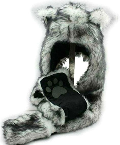 White Wolf Anime, Wolf Halloween Costume, Hoods (hat), Wolf Anime, Wolf Hat, Wolf Animal, Wolf Costume, Wolf Ears, Faux Fur Hat