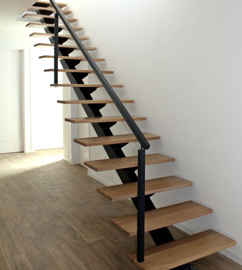 Mono Stringer Staircase JAMAR | GUSH R-GL - Jamar Malta - Residential - Commercial - Industrial Staircase Straight, Open Riser Staircase, Cellar Stairs, College Auditorium, Staircase Office, Stringer Staircase, Straight Staircase, Row House Design, Indoor Railing