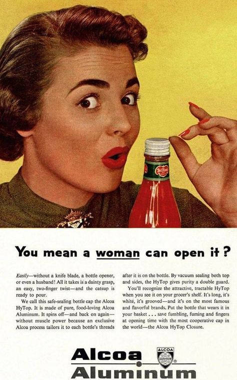 Gender stereotypes in Alcoa Aluminium Ads 1950s Ads, 1950s Advertising, Funny Vintage Ads, Ad Copy, Retro Ads, Old Ads, Vintage Humor, Mad Men, Vintage Ads