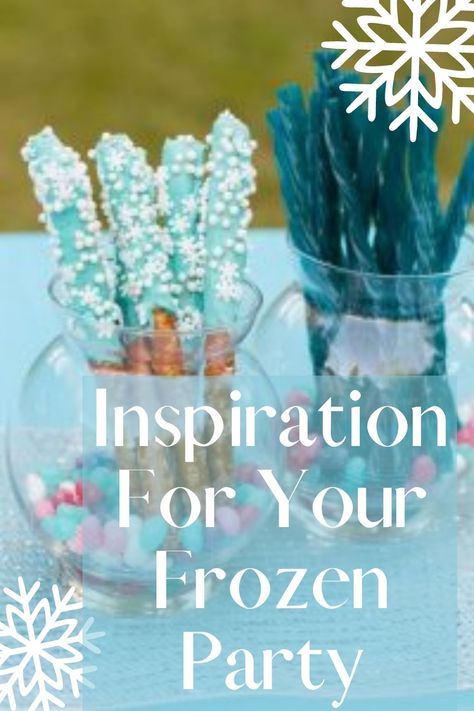 Elsa Birthday Food Ideas, Frozen Theme Pool Party, Frozen Christmas Party, Frozen Theme Party Food, Diy Frozen Decorations, Frozen Themed Birthday Party Food, Frozen Food Ideas, Winter Bday Party Ideas, Winter Wonderland Treats