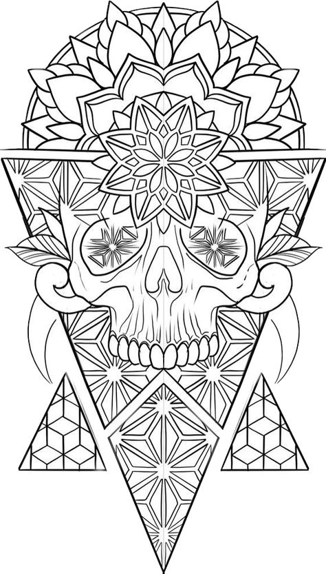 Geometric Skull Tattoo Design, Tattoo Patterns Design, Geometric Tattoo Outline, Mandala Tattoo Mann, Geometric Tattoo Sleeve, Geometric Tattoo Stencil, Geometric Tattoo Sleeve Designs, Geometric Tattoo Pattern, Monster Tattoo