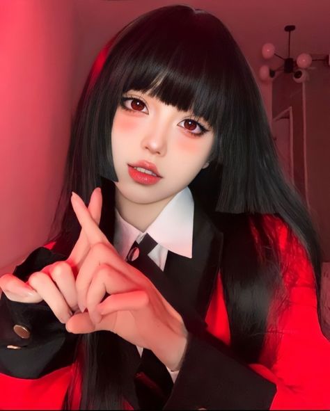 Kakegurui Makeup Looks, Yumeko Makeup Tutorial, Yumiko Jabami Cosplay, Yumeko Jabami Makeup, Kakegurui Yumeko Cosplay, Yumeko Jabami Cosplay, Yumeko Cosplay, Kakegurui Yumeko, Kakegurui Cosplay