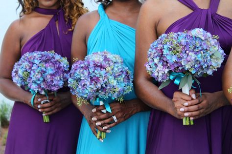 Purple And Teal Wedding Dresses Bridesmaid, Purple And Turquoise Bridesmaid Dresses, Plum And Turquoise Wedding, Purple And Turquoise Wedding Ideas Bridesmaid Dresses, Teal And Purple Bridesmaid Dresses, Turquoise And Purple Wedding Theme, Blue And Purple Beach Wedding, Purple And Turquoise Wedding Ideas, Turquoise And Purple Wedding