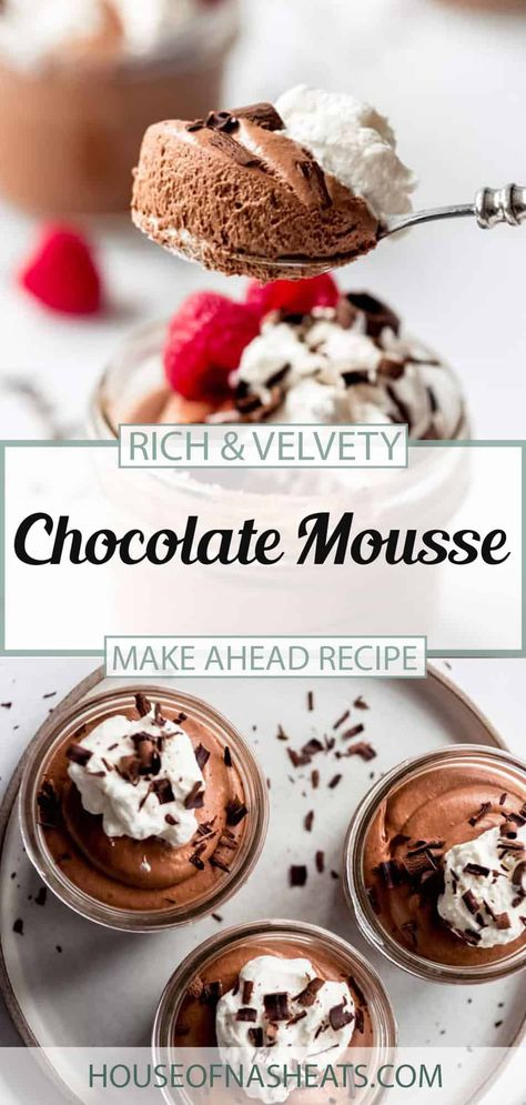 Easy Chocolate Mousse Recipe, Moose Recipes, Dessert French, Choc Mousse, Tea Desserts, Easy Chocolate Mousse, Chocolate Mousse Recipe, Mousse Dessert, Fresh Raspberries