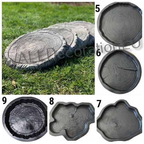 Cut a Tree Plastic Mold for Concrete Paving Slabs, Stone Pattern,concrete Garden Stepping Stone, Path Yard, Garden Walkway - Etsy Stepping Stone Path, Round Gazebo, Concrete Paving Slabs, Mold For Concrete, Concrete Pathway, Rock Yard, Stone Walls Garden, Pattern Concrete, Stepping Stone Molds