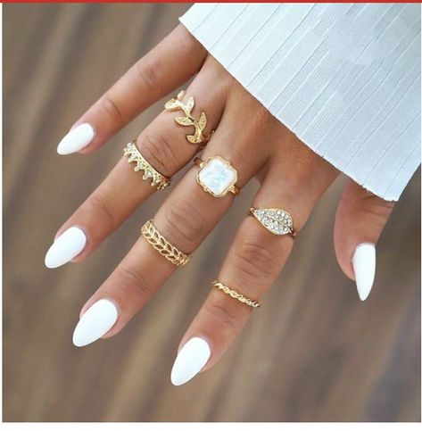 Acrylic Nails With Gold, Shattered Glass Nails, Matted Nails, White Almond Nails, White Nails With Gold, Nails With Gold, Maroon Nails, Tie Dye Nails, Claw Nails