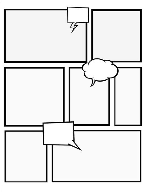 Comic Book Template | Stretch your creativity and create you… | Flickr Blank Comic Book Pages, Comic Strip Template, Create Your Own Comic, Blank Comic Book, Comic Book Template, Superhero Classroom, Comic Book Layout, Summer Reading Program, Speech Bubbles