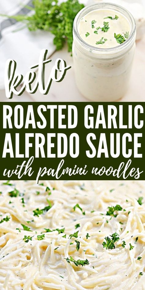 Keto Carbonara Sauce, Optavia Alfredo Sauce, Keto Garlic Sauce, Keto Palmini Recipes, Keto Alfredo Sauce Recipe, Keto Alfredo, Garlic Alfredo Sauce, Keto Pasta Sauce, Palmini Recipes