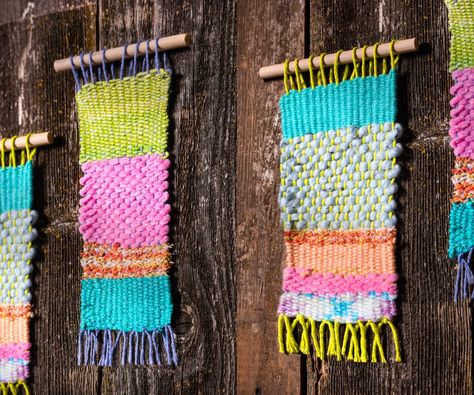 Weaving Projects Kids, Yarn Weaving For Kids, Weaving Projects Beginners, Weaving Projects For Kids, Weaving Projects Ideas, Cardboard Loom Weaving, Weaving With Kids, Weaving Loom For Kids, Kids Weaving Projects