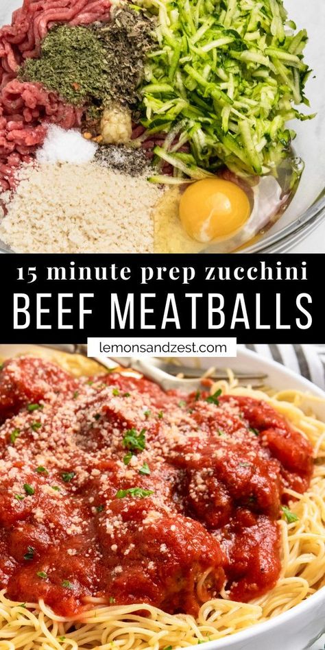 Beef Zucchini Meatballs, Meatball Zucchini, Zucchini Beef, Meatballs With Zucchini, Protein Meat, Pumpkin Zucchini, Zucchini Meatballs, Mediterranean Meals, Zucchini Recipe