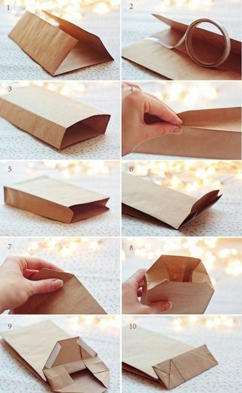 paper gift craft Joululahjat Diy, Diy Paper Bag, Săpunuri Handmade, Paper Bag Crafts, Sac Diy, Handmade Packaging, Origami Box, Diy Gift Wrapping, Wrapping Ideas