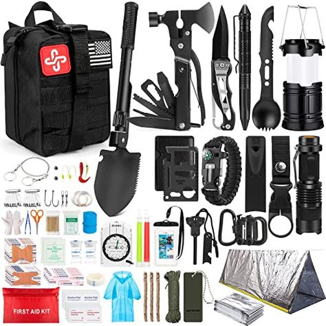 Limited-time deal: Survival Kit, 250Pcs Survival Gear First Aid Kit with Molle System Compatible Bag and Emergency Tent, Emergency Kit for Earthquake, Outdoor Adventure, Hiking, Hunting, Gifts for Men Women Emergency Tent, Hunting Gifts For Men, Emergency Survival Kit, Tactical Gear Loadout, Molle System, Retro Gadgets, Adventure Hiking, Puppy Stuff, Hunting Gifts