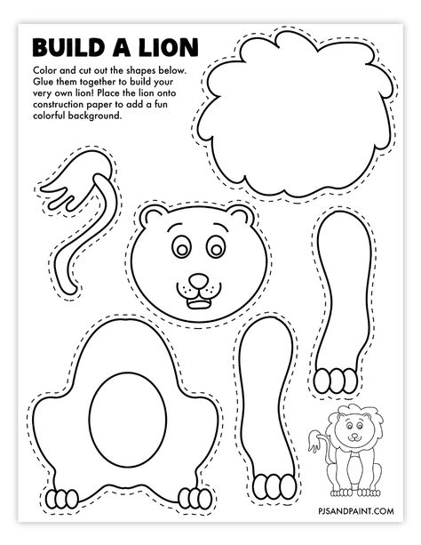 build a lion craft Build A Lion Printable, Grassland Activities For Kids, L For Lion Craft, Safari Themed Activities For Kids, Safari Crafts For Toddlers, Lion Activities For Preschool, Safari Activities For Preschool, Wild Animals Craft, Lions Den Craft