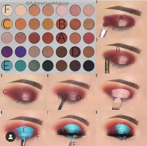 Halo Eyeshadow Looks, Jaclyn Hill Makeup, Halo Eyeshadow, Halo Eye Makeup, Makeup Morphe, Makeup Pictorial, Apply Eyeshadow, Makeup Tutorial Eyeshadow, Eye Makeup Steps