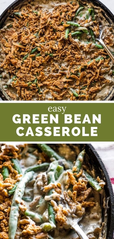 Fresh Green Bean Casserole, Cheesy Green Beans, Cheesy Green Bean Casserole, Best Green Bean Casserole, Green Bean Casserole Recipe, Thanksgiving Dish, The Best Green Beans, Green Bean Casserole Easy, Easy Green Beans