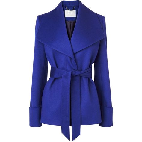 L.K. Bennett Danoe Wool and Cashmere Belted Coat ($475) found on Polyvore Dandy Look, Mode Mantel, Short Coats Women, Chique Outfits, Blue Coats, Belted Coat, Winter Mode, Looks Chic, Short Coat