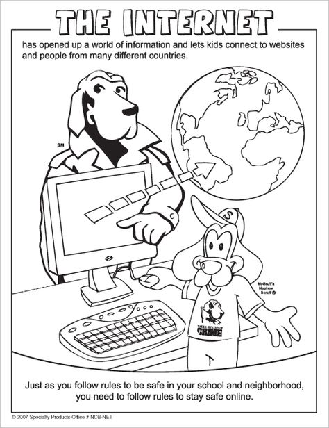 Safety Coloring Pages, Computer Safety, Worksheet Coloring, Summer Writing, Kid Coloring Page, Staying Safe Online, Internet Safety, Alphabet Flashcards, Online Safety