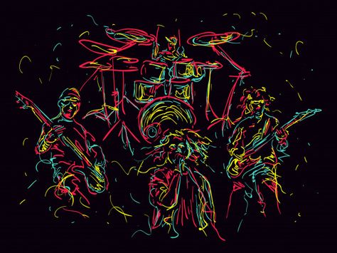 Band Art Drawing, Music Band Illustration, Metal Music Art, Music Abstract, Trippy Wall, Art Alevel, Band Poster, Jazz Art, Food Illustration Art