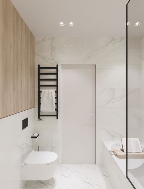 Bathroom Ideas Marble And Wood, Bathroom Design White And Wood, White Marble Wood Bathroom, Bathroom Ideas Marble Tile, White Marble And Wood Bathroom, White And Wood Bathroom Ideas, Bathroom White And Wood, Marble Wood Bathroom, Wood And Marble Bathroom