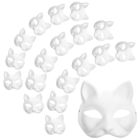 PRICES MAY VARY. Therian Mask Cat Mask: New upgrade cat mask is made of high quality cardboard material, easy to paint, not easy to penetrate, not easy to deform, nice cat mask therian and fox mask therian! Long-term and reusable. If you are ready to join "Therian", our therian mask with strap will be your best choice! Use your imagination to make unique therian masks! Animal Mask&DIY Craft:Cat masks to paint is made of high-quality easy-to-paint paper! You can use your imagination to make the c Catboy Mask, Cat Mask Printable, Animal Masks Diy, Mask For Party, Masquerade Mask Diy, Diy Halloween Masks, Cat Masks, Blank Mask, Animal Dress