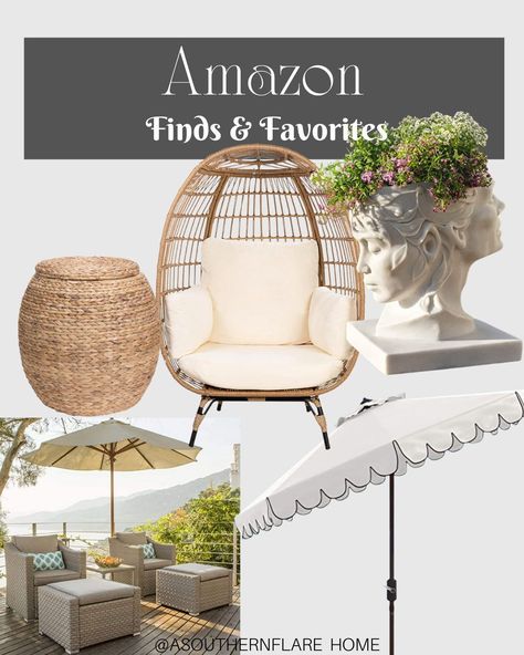 Amazon Home Finds, Amazon Kitchen, Organization, Found it on Amazon, Patio, Outdoor Amazon Garden Decor, Amazon Outdoor Furniture, Amazon Spheres, Outdoor Patio Amazon Finds, Affordable Patio Furniture Target, Wicker Sectional, Storage Tubs, Outdoor Loungers, Target Home Decor