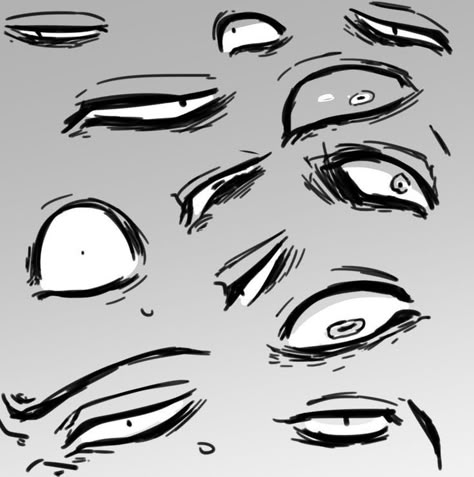 Puffy Lips Drawing Reference, How To Draw A Villian, Obsessed Eyes Drawing, Intense Eyes Drawing, Hitman Pose Reference, Serious Anime Face Reference, Blind Eyes Drawing Reference, Villain Eyes Drawing, Angry Art Reference