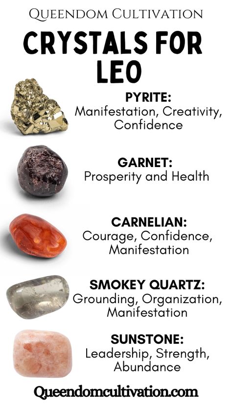 Crystals For Leo, Leo Crystals, Confidence Goals, Health Gratitude, Energy Stones Crystal Healing, Raise Vibration, Masculine Energy, Spiritual Crystals, Crystal Healing Stones