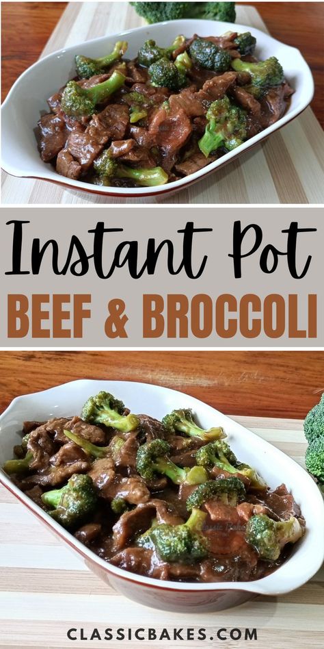 If you're looking for an easy and delicious beef and broccoli recipe, this Instant Pot beef and broccoli is exactly what you need. It's made with a flank steak, coconut aminos, garlic, onions, ginger, sesame oil and xanthan gum to keep it low carb. This keto beef and broccoli is great with cauliflower rice on the side! Beef And Broccoli Instant Pot, Broccoli Instant Pot, Instant Pot Beef And Broccoli, Takeout At Home, Beef And Broccoli Recipe, Best Pressure Cooker Recipes, Steak And Broccoli, Best Pressure Cooker, Beef And Broccoli