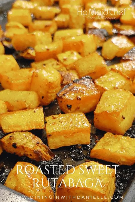 Roasted Sweet Rutabaga is Flavored with Balsamic Vinegar and Fresh Garlic, Then Roasted in the Oven! Rutabaga is a Root similar to Turnips and taste Delicious w Oven Roasted Rutabaga, How To Cook Rutabaga, Tiny Meals, Roasted Rutabaga, Rutabaga Recipes, Roasted Turnips, Dinner Plans, Turnips, Dinner Plan