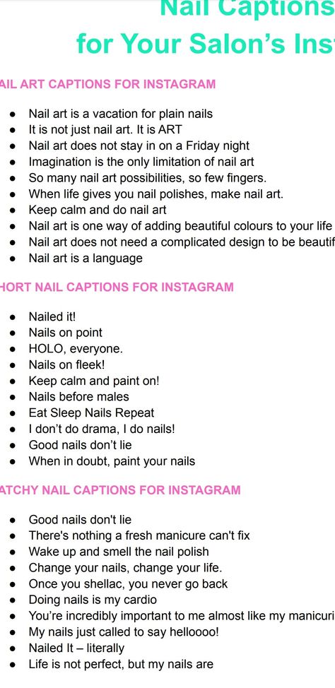 New Nail Captions For Instagram, Instagram Bio For Nail Page, Nail Artist Bio Ideas, Captions For Nail Posts, Nail Art Bio For Instagram, Instagram Bio Ideas For Nail Artist, Nail Account Ideas, Bio For Nails Instagram, Nail Art Insta Id Name