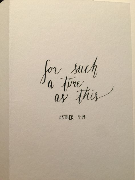 Calligraphy, Esther 4:14, bible verse Simple Christian Tattoos, Christian Tattoos For Women, Calligraphy Projects, Esther Bible, Bible Tattoos, Healing Hearts, Biblical Womanhood, Bible Stuff, Loving God