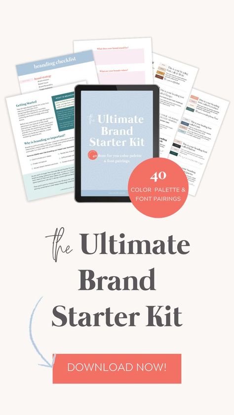 The Ultimate Brand Starter Kit will help you create a stand-out brand that connects & converts. With 40 done for you color palette inspirations and font pairings. This is the foolproof free resource for building a strategy first brand identity. Branding Checklist, Font Pairings, Stop Stressing, Font Pairing, Brand Strategy, Starter Kit, Brand Identity, Color Palette, Branding Design