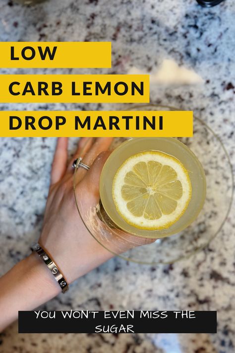 Sugar Free Lemon Drop Martini, Keto Lemon Drop Martini, Low Carb Martini Recipes, Low Carb Vodka Cocktails, Keto Martini Recipes, Lemon Cocktail Recipes, Lemon Drop Drink, Lemon Drop Martini Recipe, Coconut Martini