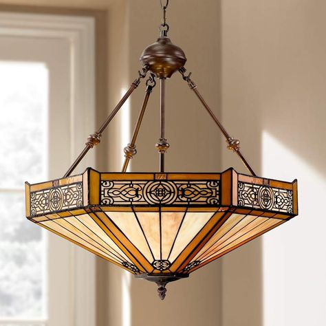 Louis Tiffany, Chandelier Designs, Tiffany Chandelier, Craftsman Lighting, Tiffany Pendant, Foyer Light, Light Inspiration, Tiffany Pendant Light, Stained Glass Chandelier