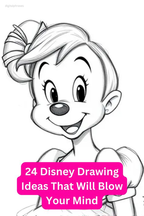 Get ready to be amazed with 24 Disney drawing ideas that will blow your mind. Perfect for fans and artists alike, these ideas bring your favorite characters to life. Disney Drawing Ideas, Drawing Ideas Disney, Cool Drawing Ideas, Disney Drawing, Easy Disney Drawings, Cool Drawing, Classic Disney Characters, Disney Up, Disney Sketches