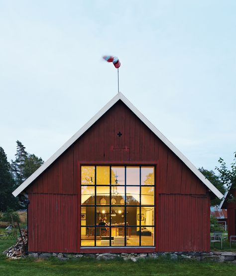 Truedatorp, an 18th century estate | Mads Odgård, Designer, and Mette Lyng Hansen, Architect |  Glimåkra, Sweden Swedish Summer House, Swedish Summer, Converted Barn, Barn Renovation, Modern Farmhouse Design, Modern Barn, Modern Farmhouse Style, Red Barn, Barn Style