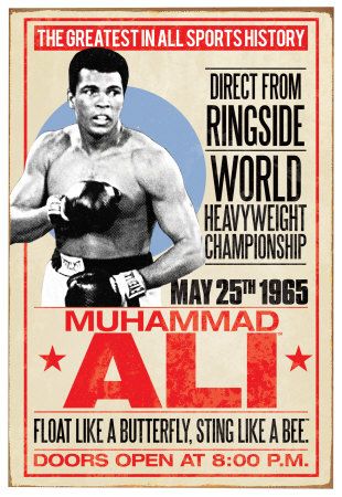 Love the vintage type/letting here - could be interesting to explore in the fighters club branding Vintage Boxing Posters, Muhammad Ali Poster, Box Poster, Boxing Legends, Cassius Clay, Boxe Thai, Vintage Boxing, Mohamed Ali, Boxing Posters